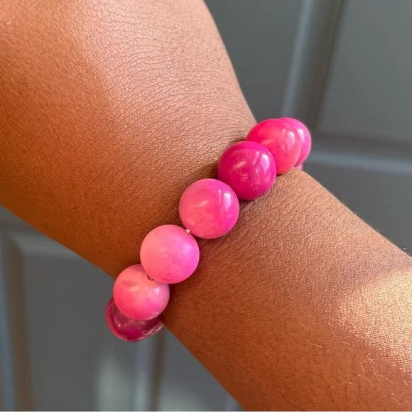 Pink Agate Crystal Bracelet 16mm - Picture 9 of 11